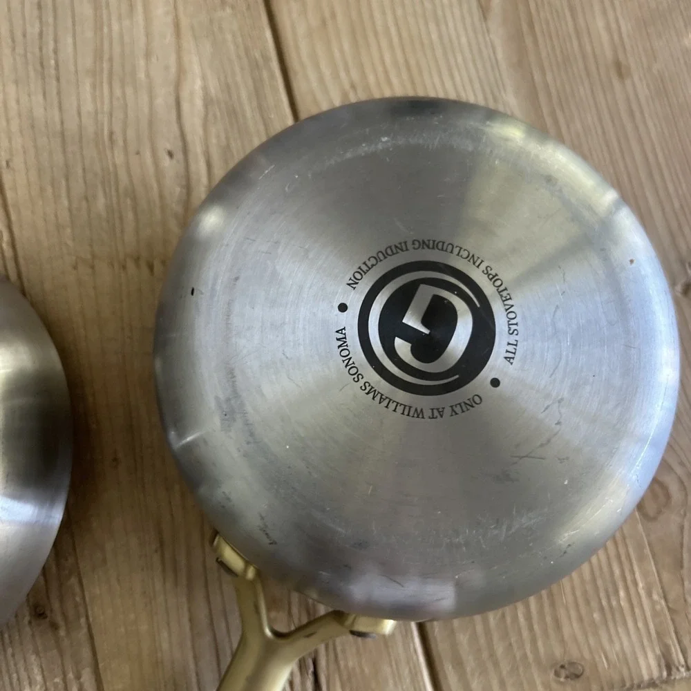 2 Williams-Sonoma GreenPan Reserve Ceramic Pans Twilight w/Gold Handle W/ Lids